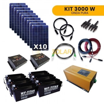 Kit Full Off Grid Energia Solar Hogar 3.000W Alto Consumo
