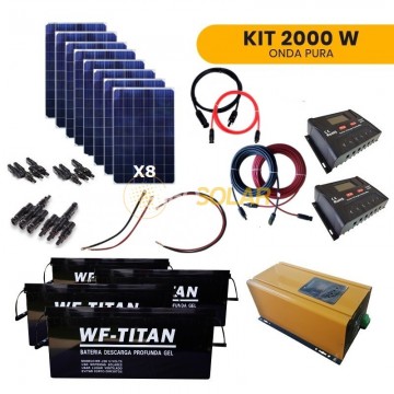 Kit Full Off Grid Energia Solar Hogar 2.000W Alto Consumo
