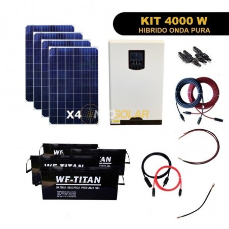 Kit Hibrido Off Grid 4.000W Ampliable Alto Consumo 1era Etapa PWM