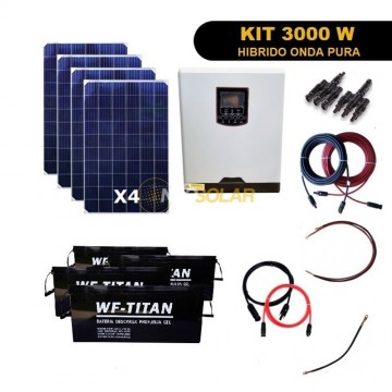 Kit Hibrido Off Grid 3.000W Ampliable Alto Consumo 2da Etapa PWM