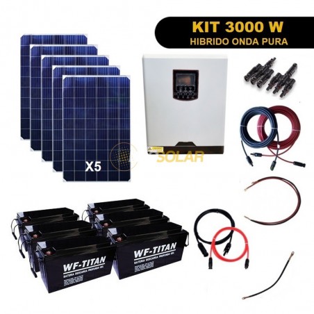 Kit Full Hibrido Off Grid 3.000W Alto Consumo PWM