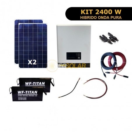 Kit Hibrido Off Grid 2.400W Ampliable Alto Consumo 1era Etapa PWM