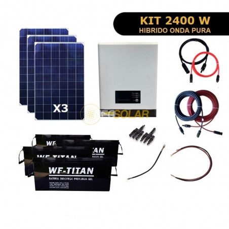 Kit Hibrido Off Grid 2.400W Ampliable Alto Consumo 2da Etapa PWM