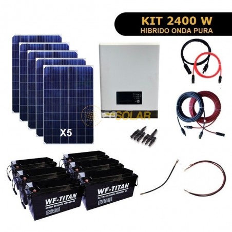 Kit Full Hibrido Off Grid 2.400W Alto Consumo PWM