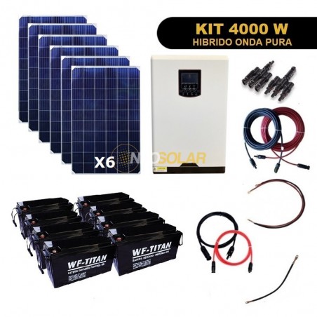Kit Hibrido Off Grid 4.000W Ampliable Alto Consumo 2da Etapa PWM