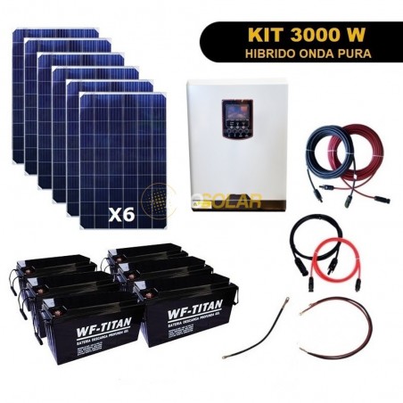 Kit Full Hibrido Off Grid 3.000W Alto Consumo MPPT