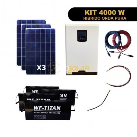 Kit Hibrido Off Grid 4.000W Ampliable Alto Consumo 1era Etapa MPPT