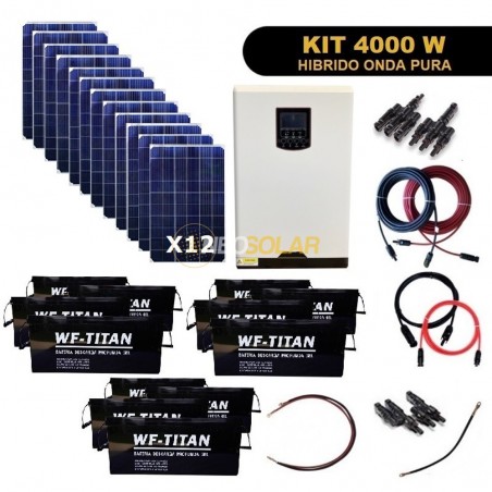 Kit Full Hibrido Off Grid 4.000W Alto Consumo MPPT