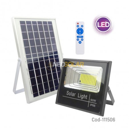 Foco Solar Fachada 60Watt Con Panel Solar Y Control Remoto