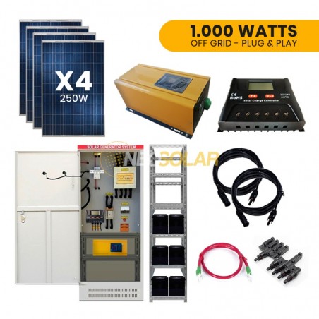 Kit Full Solar 1.000w Plug and Play Off Grid