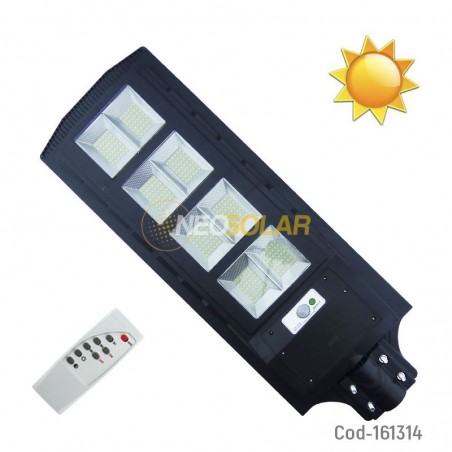 Foco Para Poste Solar De 800 Watt Con 8 Placas Y 336 LED En PVC Con Control Remoto