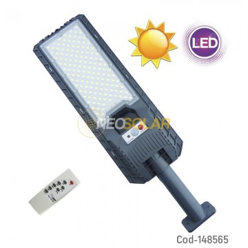 Foco Con Brazo Solar De 500 Watt, 140 LED, En PVC Con Control Remoto Y Sensor.